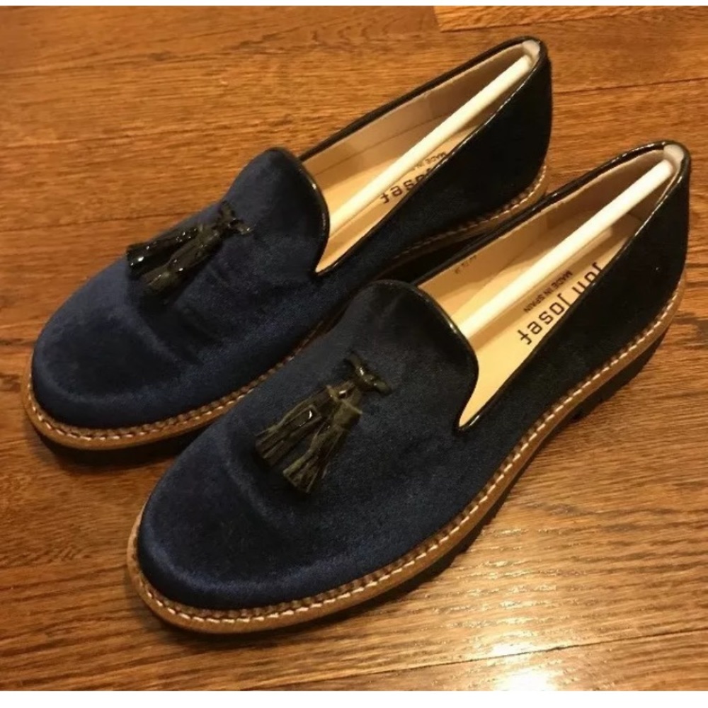 Jon Josef Navy-Black Velvet Loafer